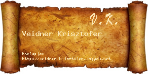 Veidner Krisztofer névjegykártya